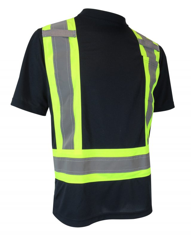 Short sleeve high visibility orange Tshirtwith 3M reflective stripes