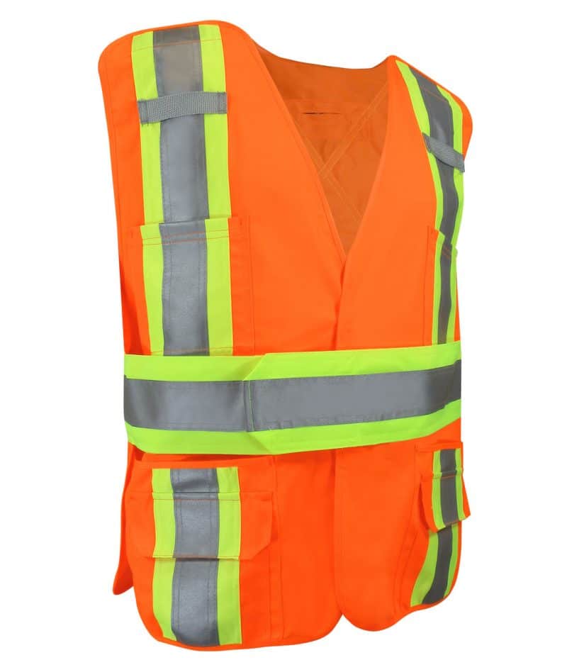 Safety vest with reflective stripes