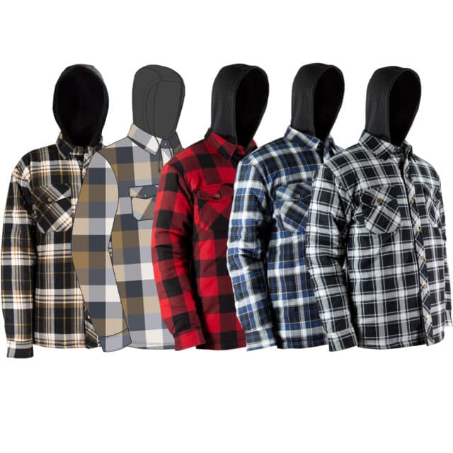QUILTED FLANNEL SHIRT WITH HOOD AND RUSTPROOF SNAPS