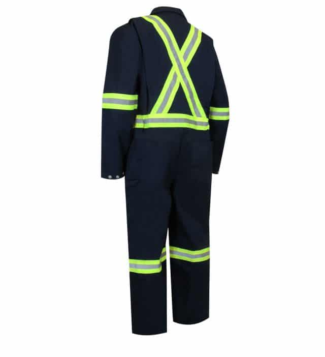 UNLINED COVERALL WITH ZIPPER ON THE LEGS AND REFLECTIVE STRIPES - TALL