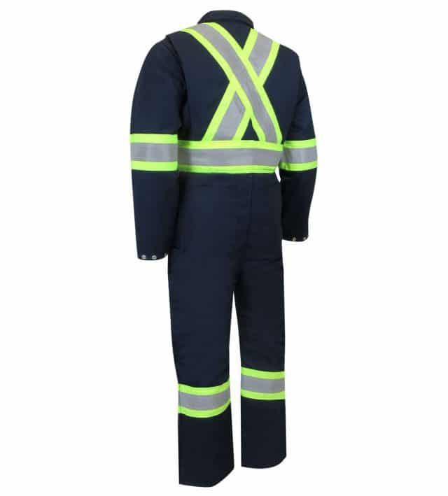 INSULATED COVERALL WITH ZIPPER ON THE LEGS AND REFLECTIVE STRIPES