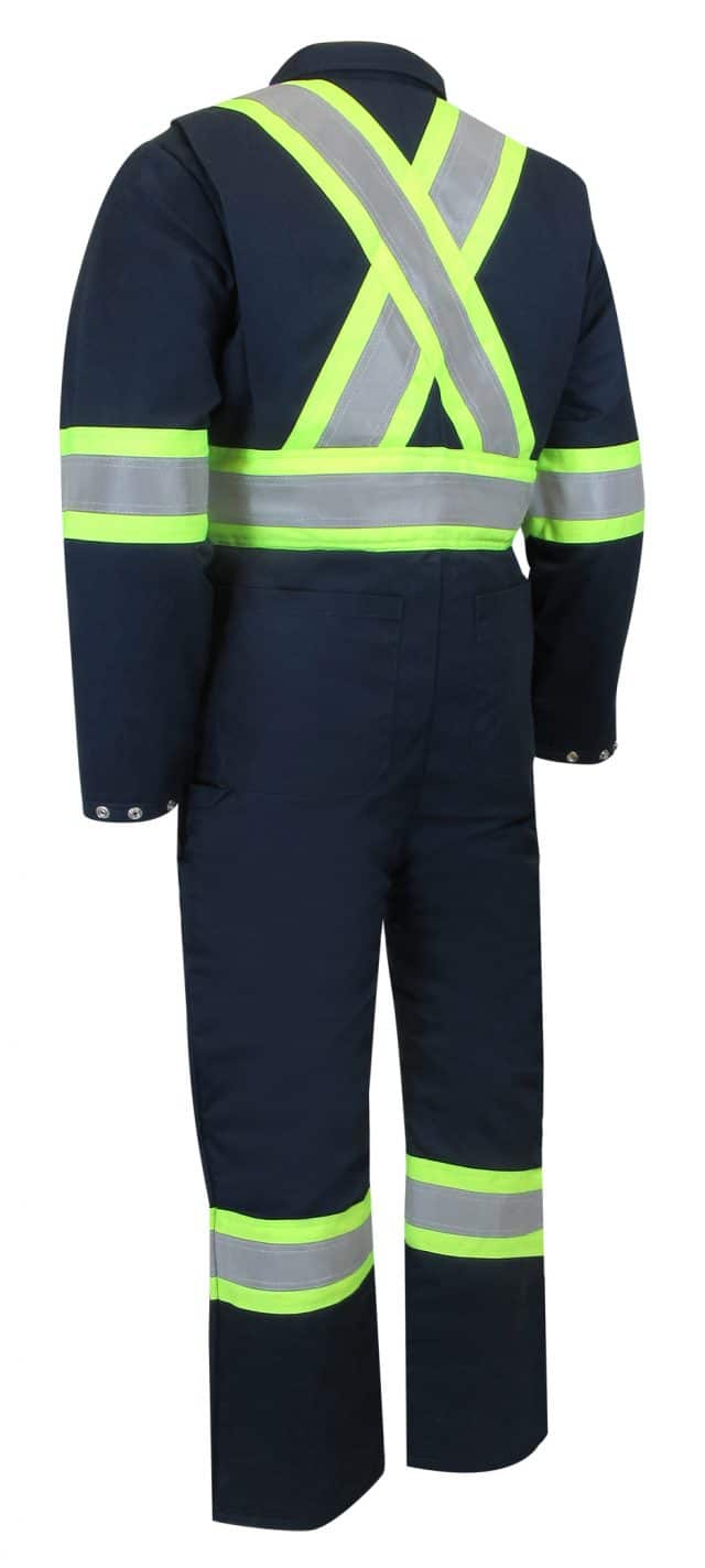 Insulated coverall with zipper on the legs.