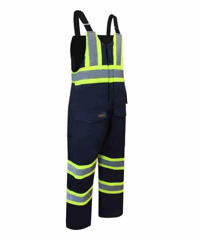 Salopette en duck doublé piquée avec bandes réfléchissantes et fermeture éclair aux jambes.-3093