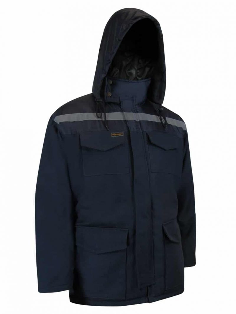 QUILTED COTTON DUCK PARKA WITH NYLON SHOULDERS