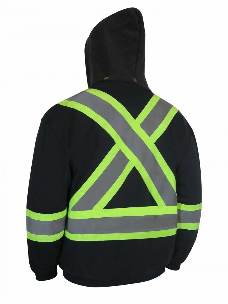 work jacket with reflective stripes