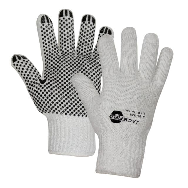 THERMAL BLEACHED WHITE PVC GLOVES WITH DOTS