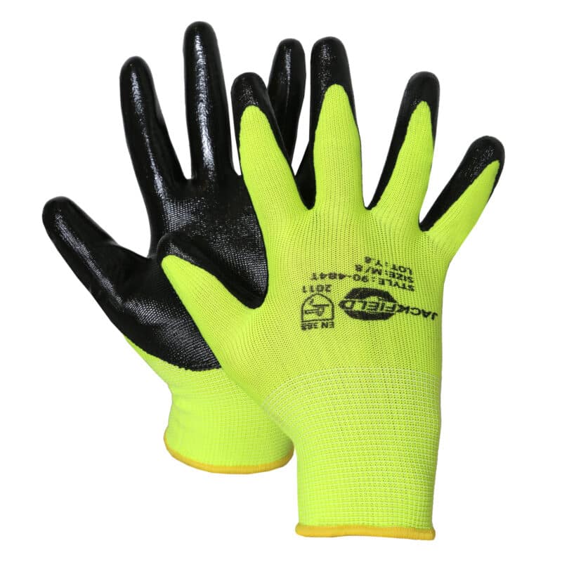 POLYESTER GLOVE WITH NITRILE PALM