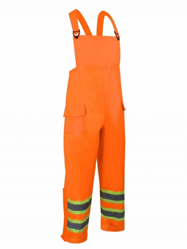 POLYESTER RAIN SUIT WITH REFLECTIVE STRIPES