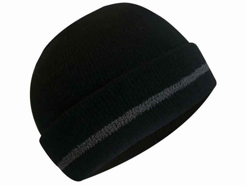 THERMAKEEPER LINED TOQUE WITH GREY STRIPE