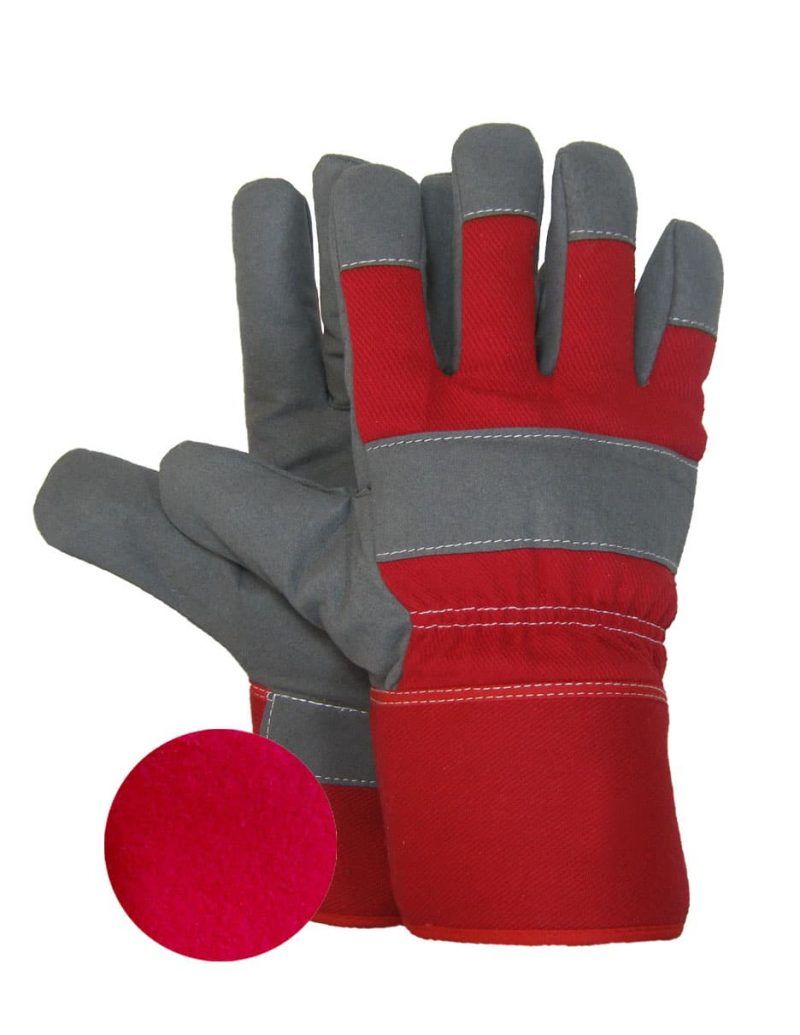 SYNTHETIC LEATHER WORK GLOVE FOAM AND FLANNEL LINING. SOLD BY THE DOZEN-0