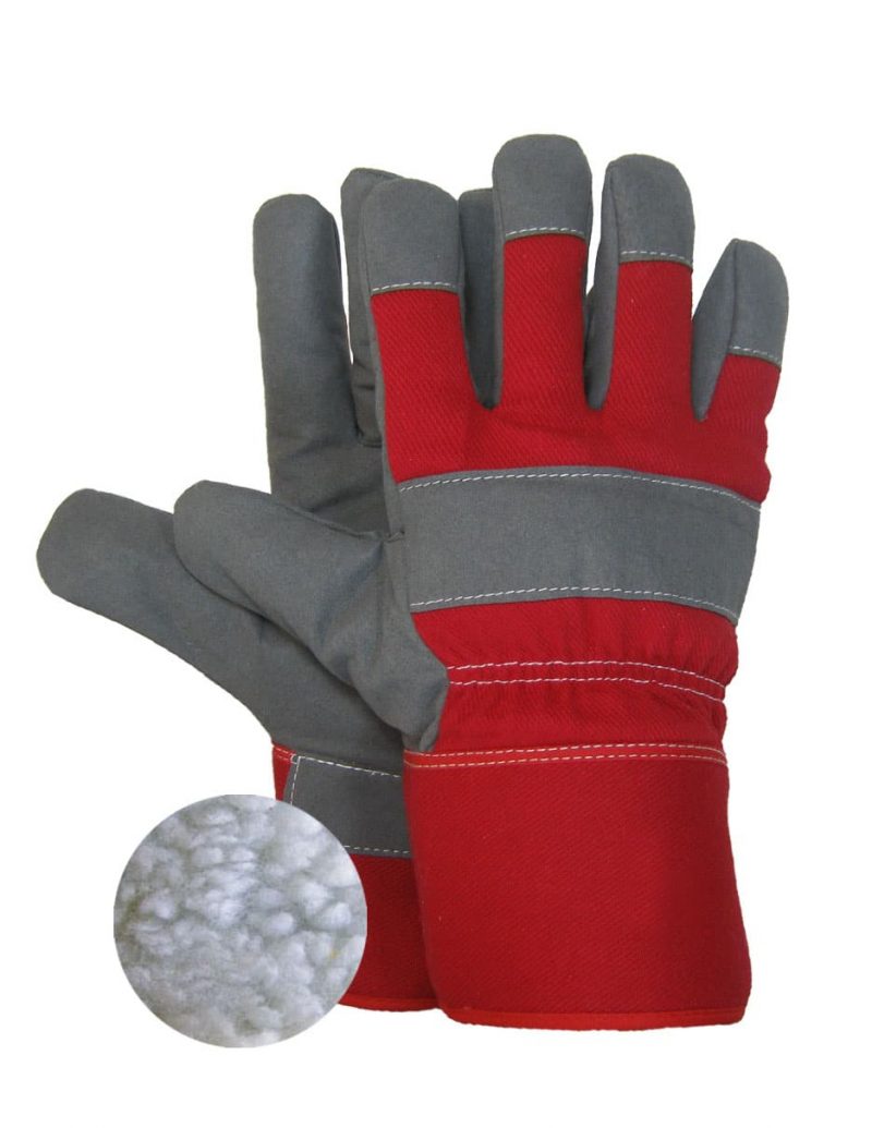 SYNTHETIC LEATHER WORK GLOVE FOAM AND PILE LINING. SOLD BY THE DOZEN-0