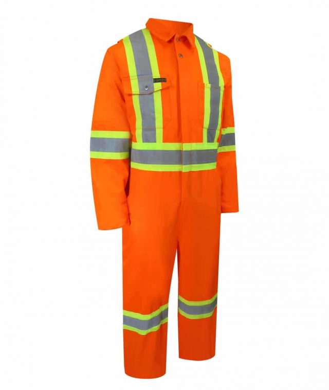 ORANGE UNLINED COVERALL WITH ZIPPER ON THE LEG - TALL