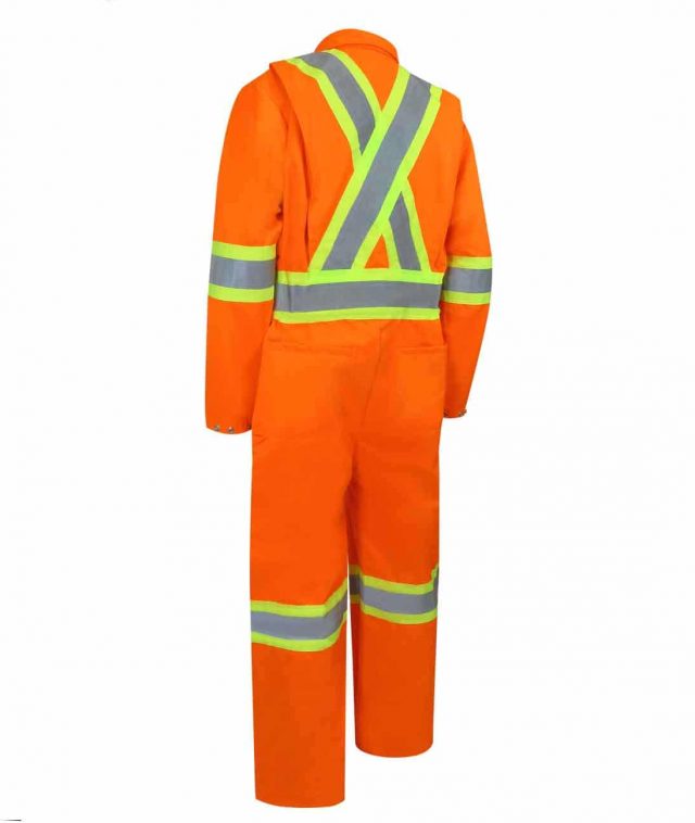 ORANGE UNLINED COVERALL WITH ZIPPER ON THE LEG - TALL