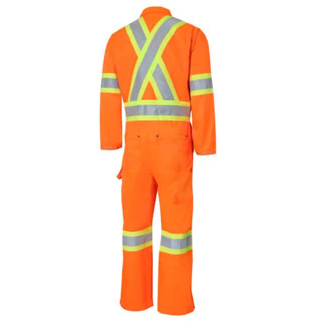 UNLINED COVERALL WITH ZIPPER ON THE LEGS AND REFLECTIVE STRIPES