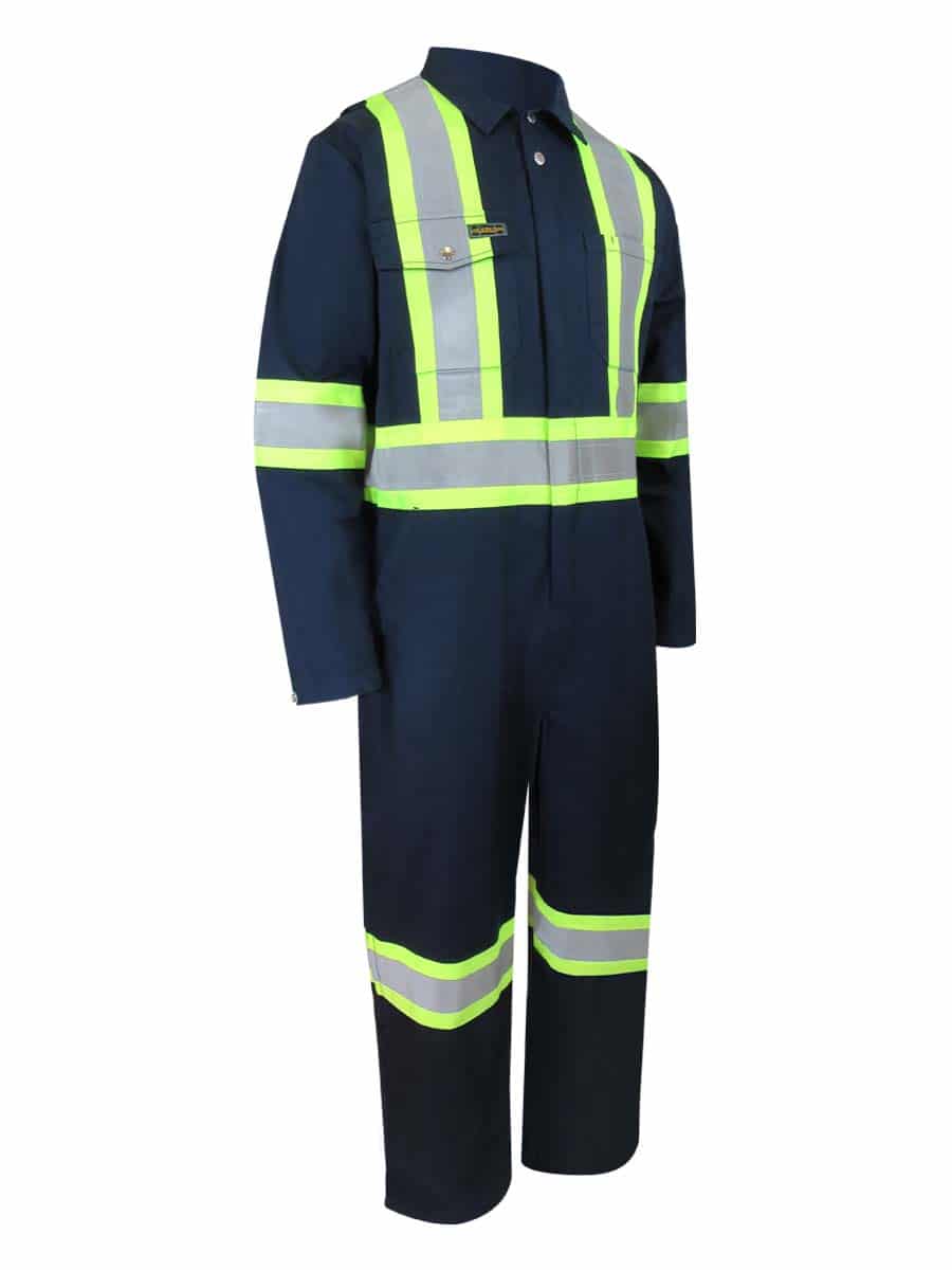 Unlined coverall with zipper on the legs.