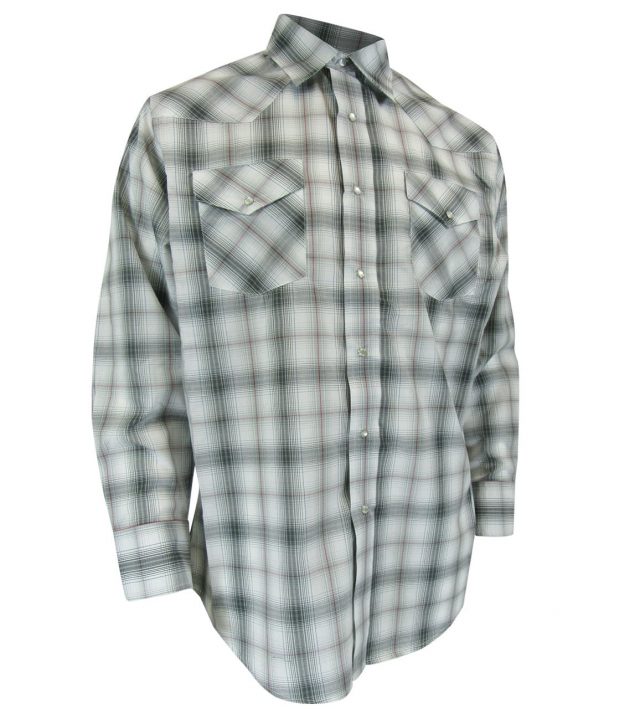 PLAID LONG SLEEVE 2,8 OZ POLY-COTTON SHIRT WITH SNAPS