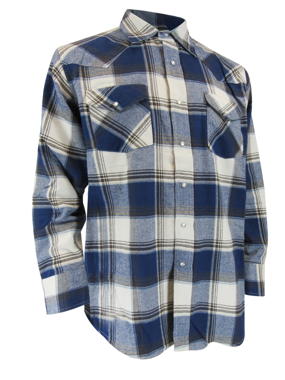 Jackfield - Quilted flannel shirt with with hood and rustproof snaps - Plus  Size. Colour: blue. Size: 4x