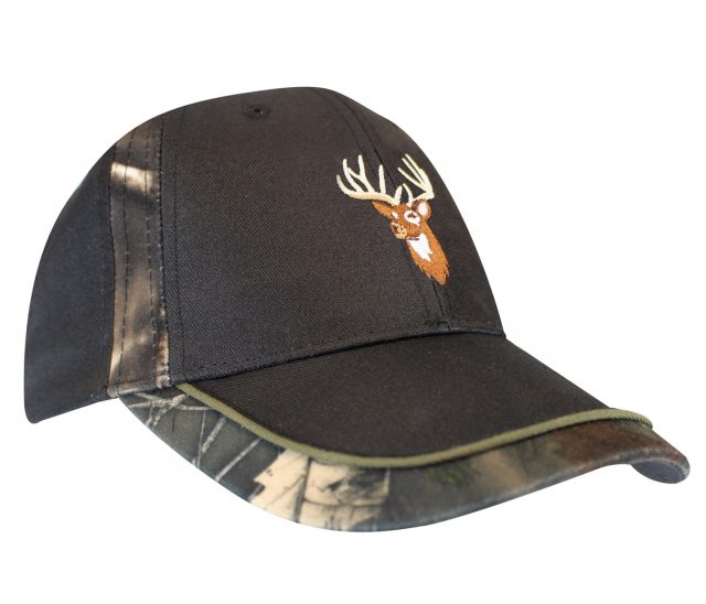 CAP WITH TRIMMING AND DEER EMBROIDERY