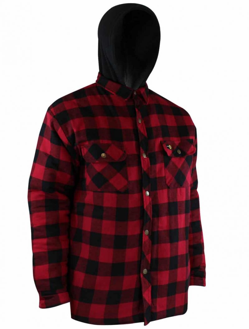 QUILTED FLANNEL SHIRT WITH HOOD AND RUSTPROOF SNAPS - Jackfield