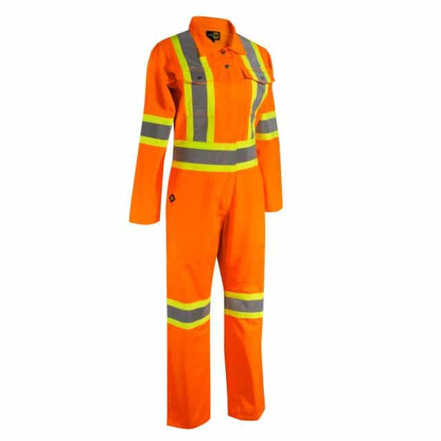 UNLINED COVERALL WITH ZIPPER ON THE LEGS AND REFLECTIVE STRIPES FOR WOMEN