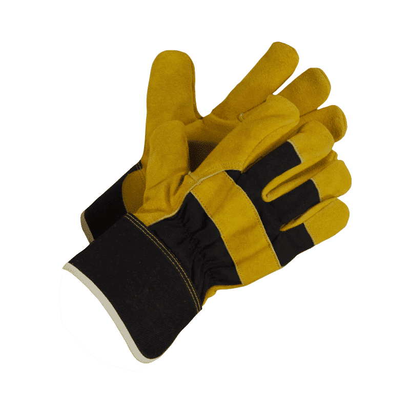 SPLIT LEATHER WORK GLOVES LINED WITH FOAM AND FLANNEL