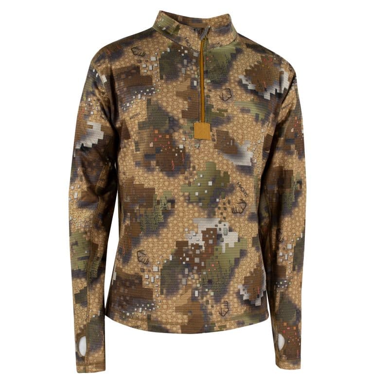 BASE LAYER - MUSKEG CAMO SWEATER WITH 1/4 ZIP