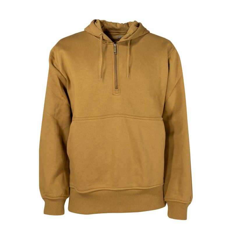 HOODED COTTON SWEATHER WITH 1/4 ZIP