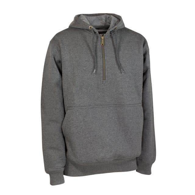 HOODED COTTON SWEATER WITH 1/4 ZIP