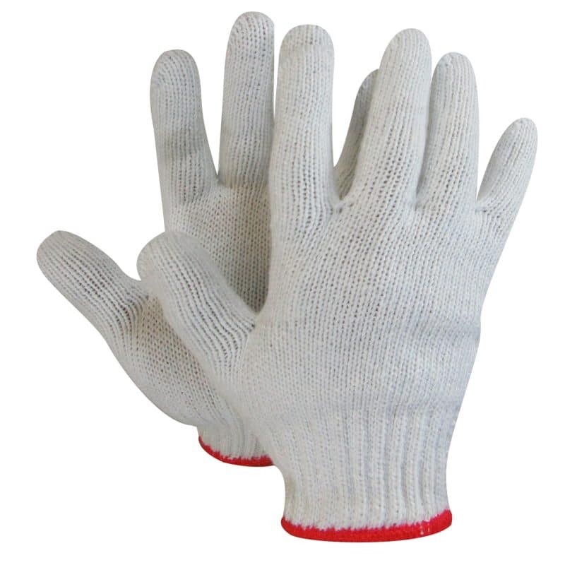 WHITE LOOSE KNIT POLYESTER GLOVES