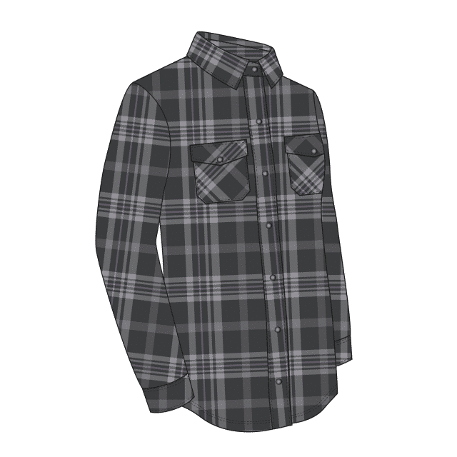 QUILTED FLANNEL SHIRT WITH RUSTPROOF SNAPS FOR WOMEN